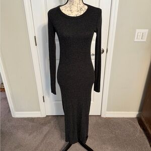 Enza Costa Charcoal Long Sleeve Dress